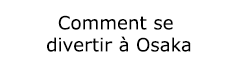 Comment se divertir à Osaka